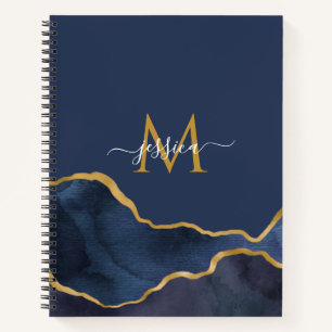 Blue Marble Personalised Monogram Notebook