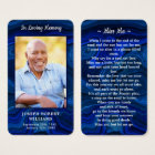 Blue Marble Photo Funeral Memorial Prayer Card