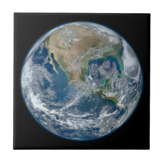Blue Marble Planet Earth North America Mexico Tile