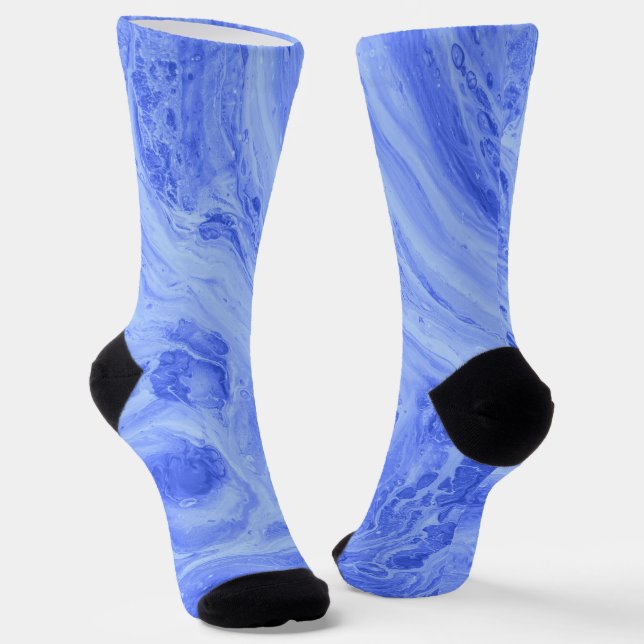Blue Marble Slab Fun Cosy Socks (Angled)