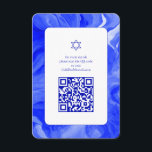 Blue Marble Star David Custom QR Bar Bat Mitzvah Enclosure Card<br><div class="desc">Perfect enclosure card to announce a bat mitzvah, bar mitzvah or other Jewish celebration! Hand made abstract art for you on the front and back side! FULLY CUSTOMIZABLE! Click on “Personalise” above to edit the text. Click "edit using design tool" to adjust the fonts, colours and placements and add your...</div>
