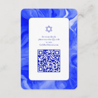 Blue Marble Star David Custom QR Bar Bat Mitzvah