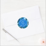 Blue Marble Star of David Custom Bar Bat Mitzvah Classic Round Sticker<br><div class="desc">Perfect sticker for a bat mitzvah, bar mitzvah or other Jewish celebration! Hand made abstract art for you. FULLY CUSTOMIZABLE! Click on “Personalise” above to edit the text. Click "edit using design tool" to adjust the fonts, colours and placements. Also you can easily change the sticker style and unique shapes....</div>