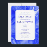 Blue Marble Star of David Custom Bar Bat Mitzvah Invitation<br><div class="desc">Perfect card to announce a bat mitzvah, bar mitzvah or other Jewish celebration! Hand made abstract art for you on the front and back side! FULLY CUSTOMIZABLE! Click on “Personalise” above to edit the text. Click "edit using design tool" to adjust the fonts, colours and placements and to delete the...</div>