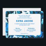Blue Marble Star of David Custom Bar Bat Mitzvah Invitation<br><div class="desc">Perfect card to announce a bat mitzvah, bar mitzvah or other Jewish celebration! Hand made abstract art for you on the front and back side! FULLY CUSTOMIZABLE! Click on “Personalise” above to edit the text. Click "edit using design tool" to adjust the fonts, colours and placements and to delete the...</div>