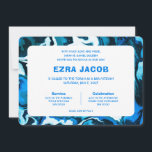 Blue Marble Star of David Custom Bar Bat Mitzvah Invitation<br><div class="desc">Perfect card to announce a bat mitzvah, bar mitzvah or other Jewish celebration! Hand made abstract art for you on the front and back side! FULLY CUSTOMIZABLE! Click on “Personalise” above to edit the text. Click "edit using design tool" to adjust the fonts, colours and placements and to delete the...</div>