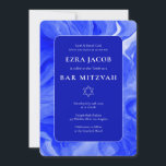 Blue Marble Star of David Custom Bar Bat Mitzvah Invitation<br><div class="desc">Perfect card to announce a bat mitzvah, bar mitzvah or other Jewish celebration! Hand made abstract art for you on the front and back side! FULLY CUSTOMIZABLE! Click on “Personalise” above to edit the text. Click "edit using design tool" to adjust the fonts, colours and placements and to delete the...</div>