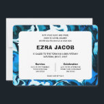 Blue Marble Star of David Custom Bar Bat Mitzvah Invitation<br><div class="desc">Perfect card to announce a bat mitzvah, bar mitzvah or other Jewish celebration! Hand made abstract art for you on the front and back side! FULLY CUSTOMIZABLE! Click on “Personalise” above to edit the text. Click "edit using design tool" to adjust the fonts, colours and placements and to delete the...</div>