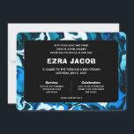 Blue Marble Star of David Custom Bar Bat Mitzvah Invitation<br><div class="desc">Perfect card to announce a bat mitzvah, bar mitzvah or other Jewish celebration! Hand made abstract art for you on the front and back side! FULLY CUSTOMIZABLE! Click on “Personalise” above to edit the text. Click "edit using design tool" to adjust the fonts, colours and placements and to delete the...</div>