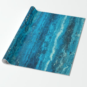 Blue marble stone wrapping paper