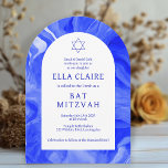 Blue Marble Swirls Star David Bar Bat Mitzvah Arch Invitation<br><div class="desc">Perfect card to announce a bat mitzvah, bar mitzvah or other Jewish celebration! Hand made watercolor swirl art for you on the front and back side! FULLY CUSTOMIZABLE! Click on “Personalise” above to edit the text. Click "edit using design tool" to adjust the fonts, colours and placements and to delete...</div>