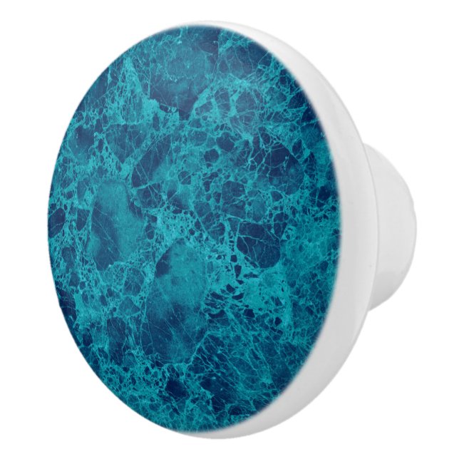 Blue Marble Terrazzo Structure  Ceramic Knob (Right)