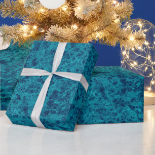 Blue Marble Terrazzo Structure Wrapping Paper