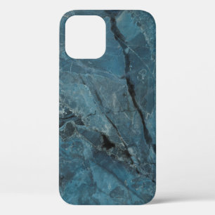 blue marble texture background, Italian marbel wit iPhone 12 Case