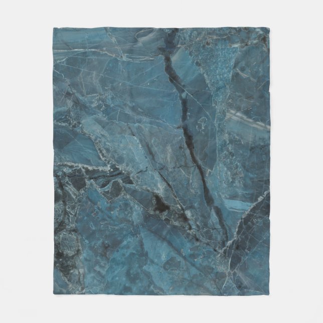 blue marble texture background, Italian marbel wit Fleece Blanket (Front)