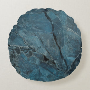 blue marble texture background, Italian marbel wit Round Cushion