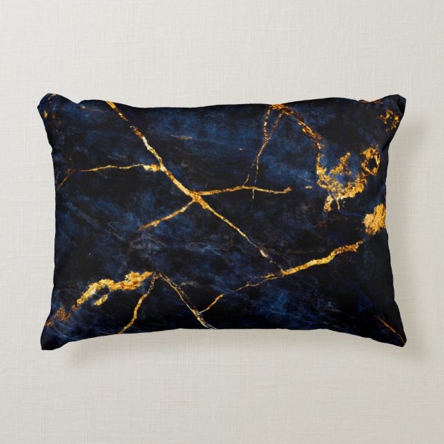 Blue marble texture background, Italian marble sla Decorative Cushion (Front)