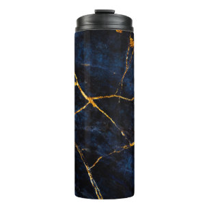 Blue marble texture background, Italian marble sla Thermal Tumbler