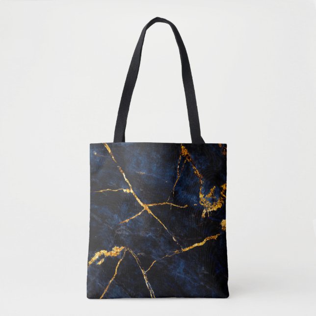 Blue marble texture background, Italian marble sla Tote Bag (Front)