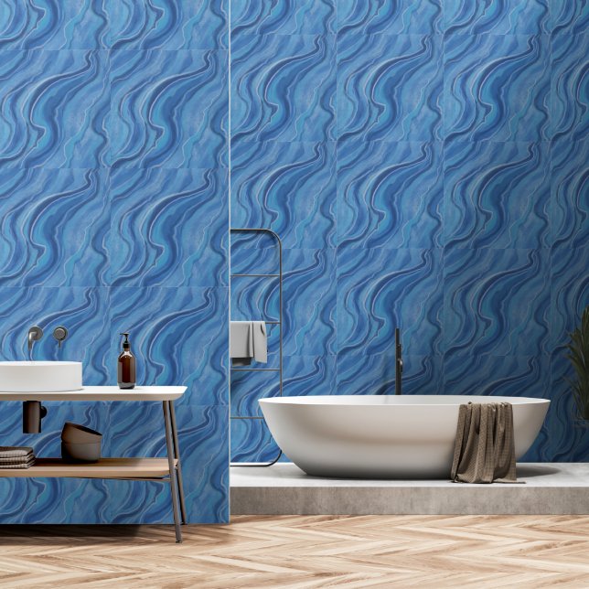 Blue Marble Wallpaper  (Bathroom)