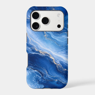 Blue Marble Waves Luxury Abstract