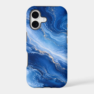 Blue Marble Waves Luxury Abstract