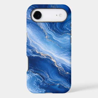 Blue Marble Waves Luxury Abstract
