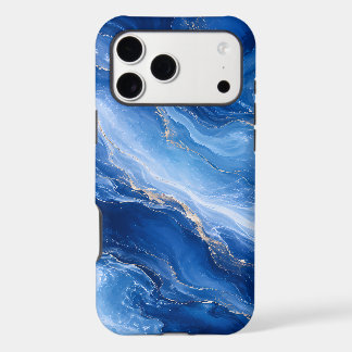 Blue Marble Waves Luxury Abstract