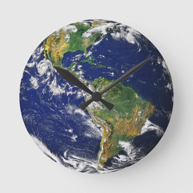 Blue Marble_whole world in your hands Round Clock (Front)