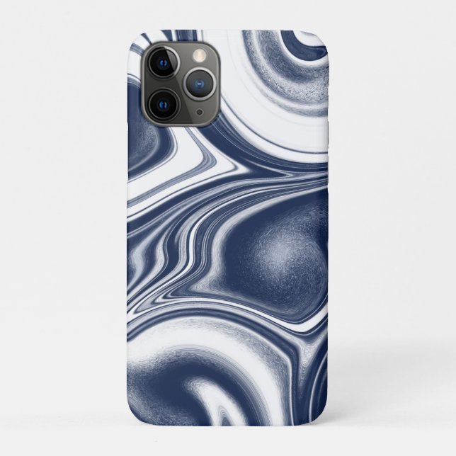 Blue marbled Case-Mate iPhone case (Back)