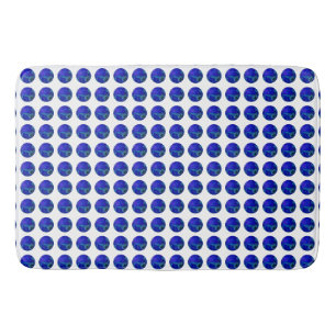 Blue Marbled Lawn Bowls, Memory Foam Bathmat