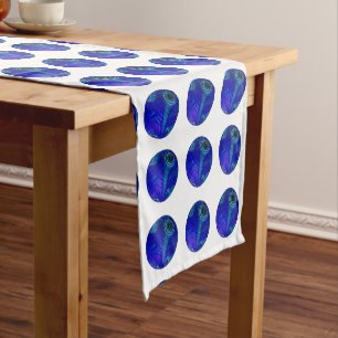 Blue Marbled Lawn Bowls, Table Runner