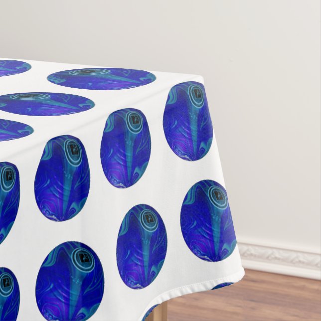 Blue Marbled Lawn Bowls,  Tablecloth (In Situ)