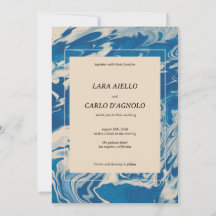 Blue Marbled Modern Coastal Wedding
