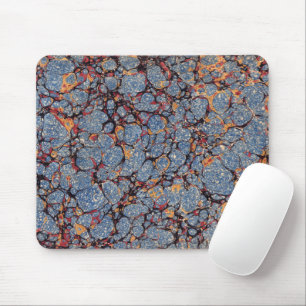 Blue Marbled Paper Pattern Mouse Mat