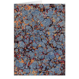 Blue Marbled Paper Pattern Thank You Cards