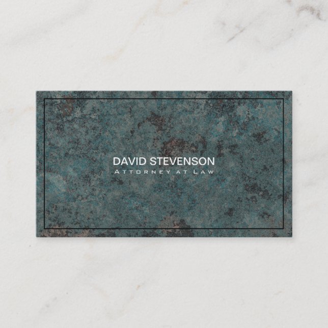 Blue Marbled Stone Background Business Card (Front)