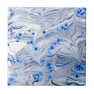 Blue Marbled Swirl Tile