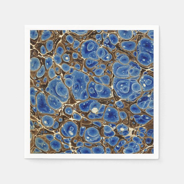 Blue Marbleised Napkin (Front)