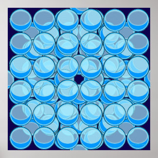 Blue Marbles Poster