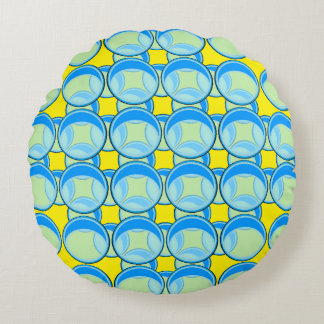 Blue Marbles Round Cushion