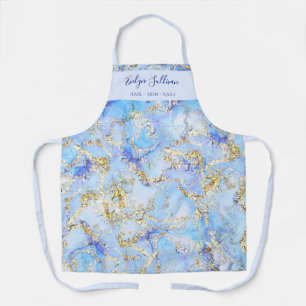 blue marbling beauty professional apron