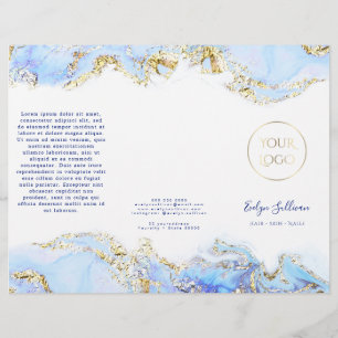 blue marbling design brochure