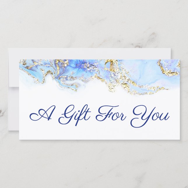blue marbling design gift certificate (Front)
