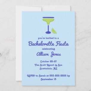 Blue Margarita Bachelorette Fiesta Party  Invitation