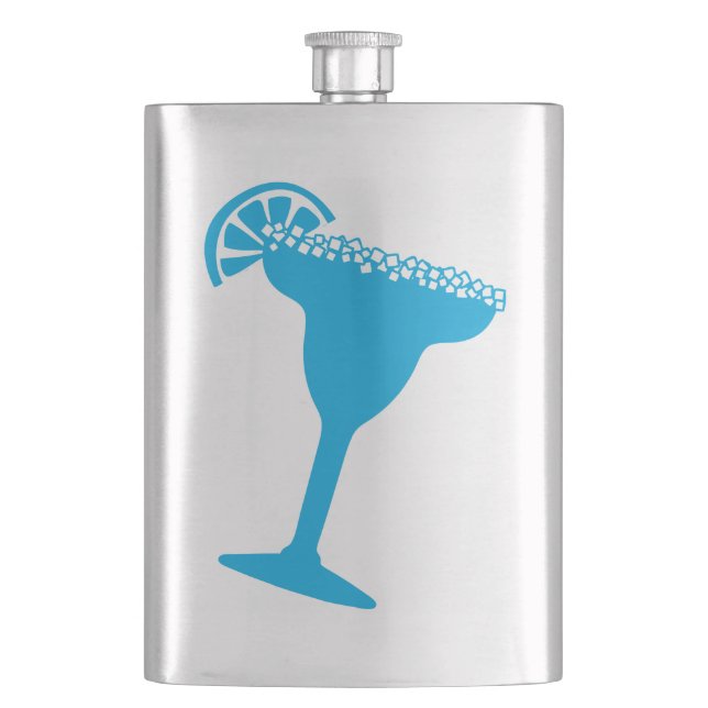 Blue Margarita Hip Flask (Front)