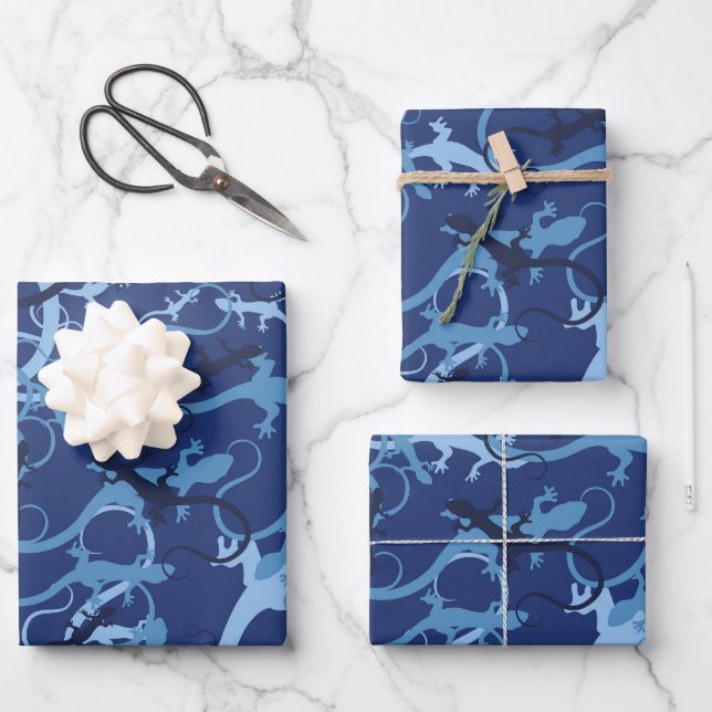 Blue Margouillates Wrapping Paper Sheet (Front)