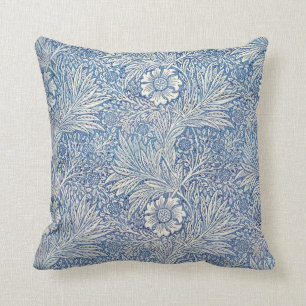 Blue Marigold by William Morris Cushion