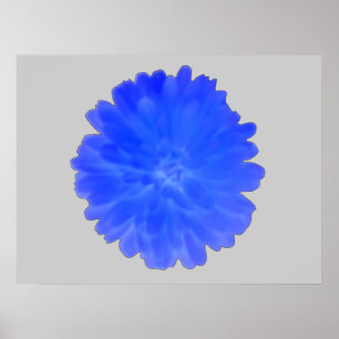 Blue Marigold Poster