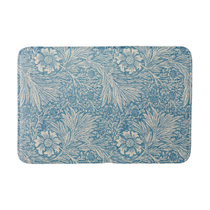 Blue Marigolds (by William Morris) Bath Mat